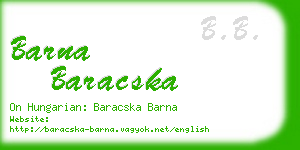 barna baracska business card